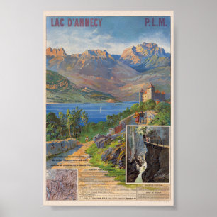 Lac d'Annecy PLM Frankreich Vintage Poster 1890