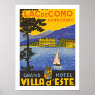 Lac de Como (weiß) Poster