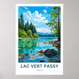 Lac Vert Passy France Travel Print Poster