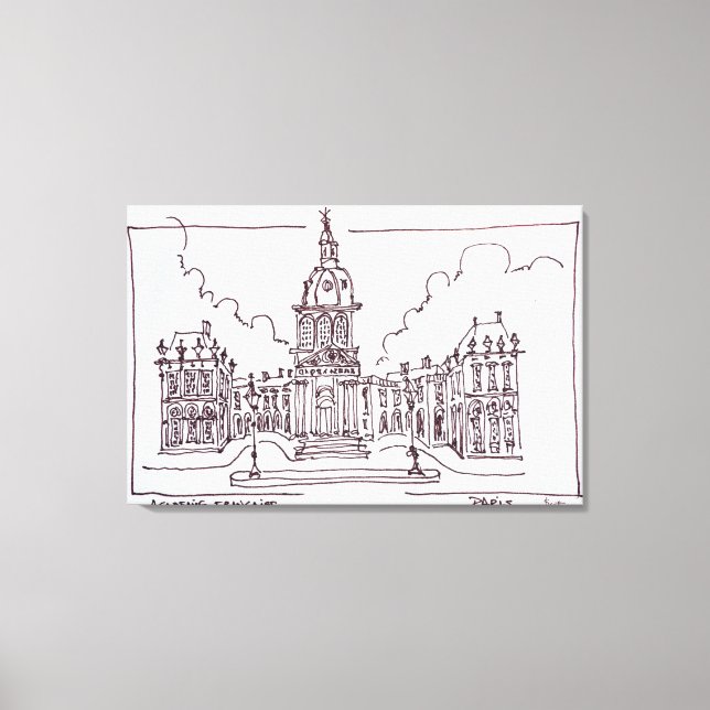 L'Academie Francaise | Seine, Paris Leinwanddruck (Vorderseite)