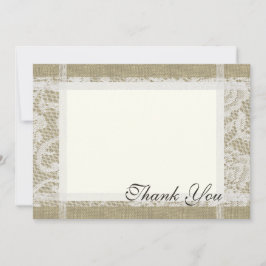 Lace and Burlap Country Romance 7x5 Mitteilungskarte