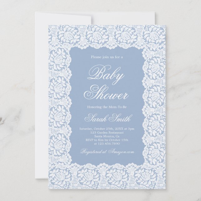 Lace Baby Shower Einladung (Vorderseite)