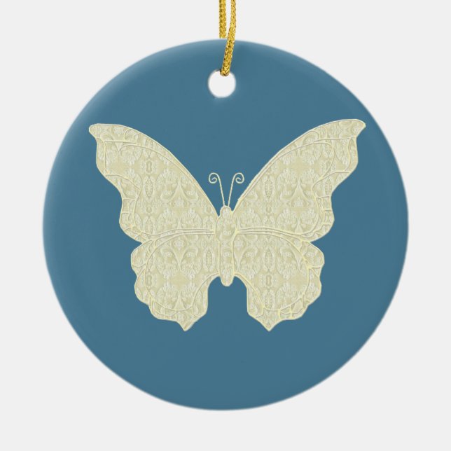 Lace Butterfly Round Ornament (Vorne)