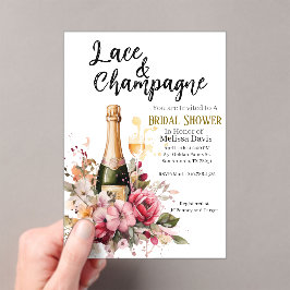 Lace & Champagne Bridal Shower Invitation Acryleinladungen