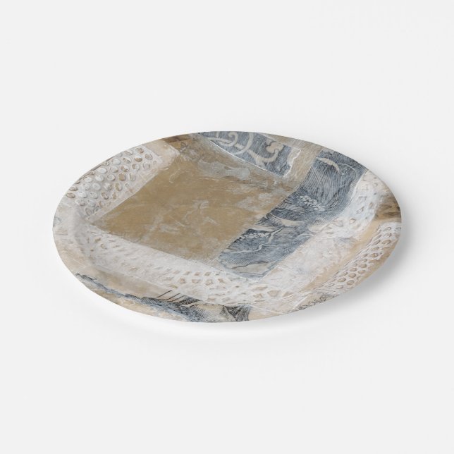 Lace Collage II Pappteller (Schrägansicht)