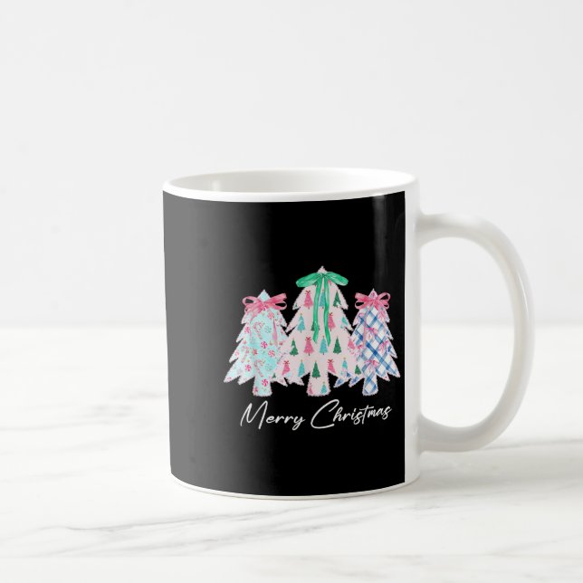 Lace Coquette Bow Frohe Weihnachtsbaum Niedlich Xm Kaffeetasse (Rechts)
