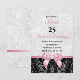 Lace & Damask Geburtstag Einladung