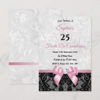 Lace & Damask Geburtstag Einladung