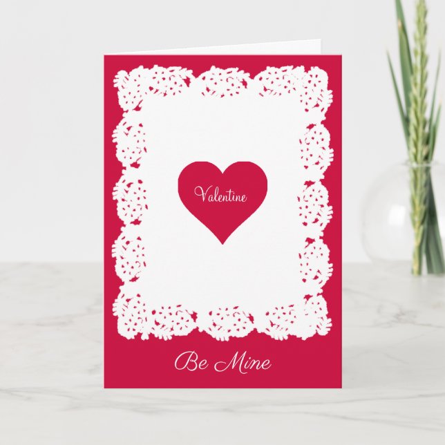 Lace Doily Valentine Card Feiertagskarte (Vorderseite)