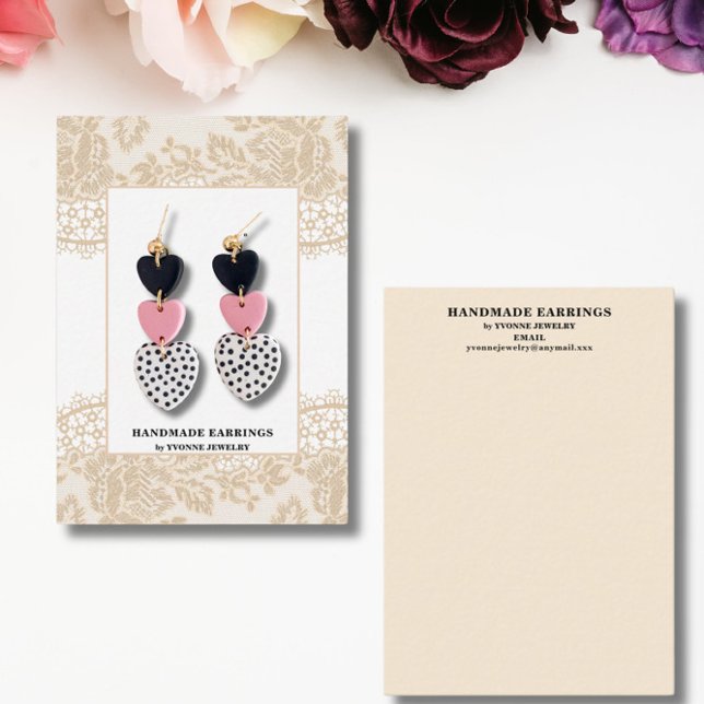 Lace Earring Jewelry Holding Card Visitenkarte (Von Creator hochgeladen)