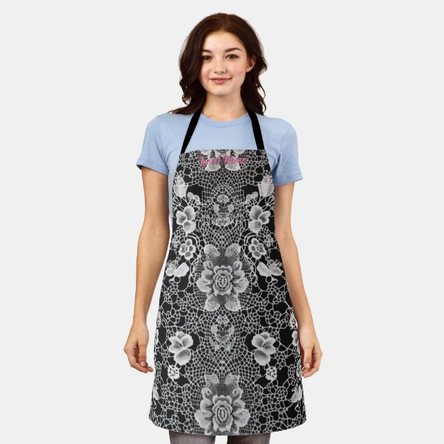 Lace Floral Harmony Schürze (Getragen)