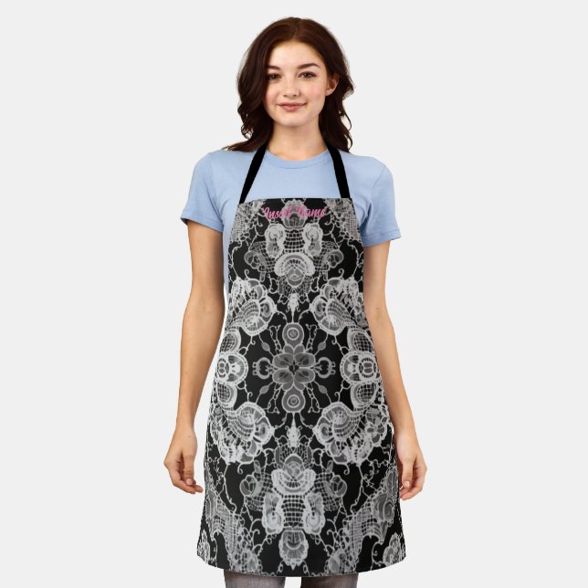 Lace Floral Harmony Schürze (Getragen)