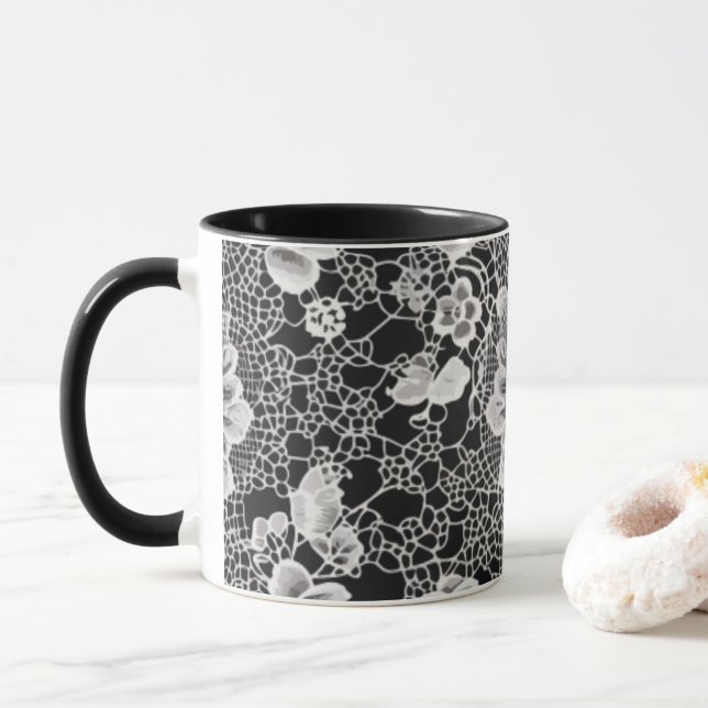 Lace Floral Harmony Tasse (Mit Donut)