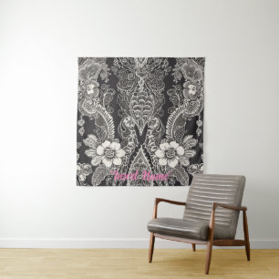 Lace Floral Harmony Wandteppich