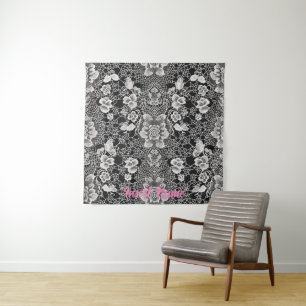 Lace Floral Harmony Wandteppich
