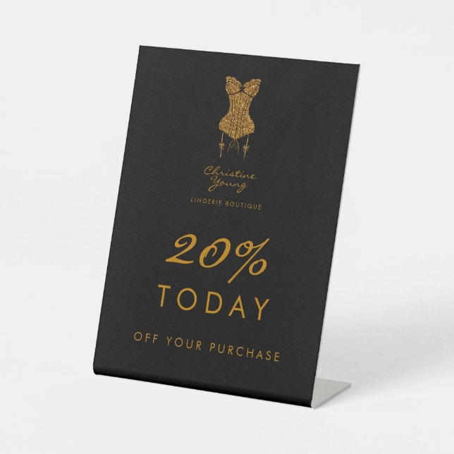 Lace Lingerie Boutique Heute verkaufen Black Sockelschild (Vorderseite)