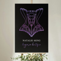 Lace Lingerie Boutique Logo Schwarz Lila