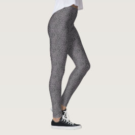 Lace Look Gray Rabbit Muster Frauen Leggings