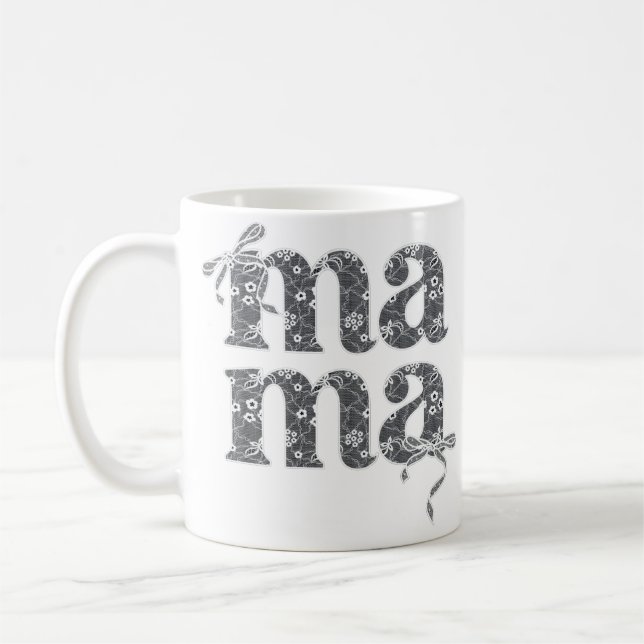 Lace Mama Typographie Kaffeetasse (Links)