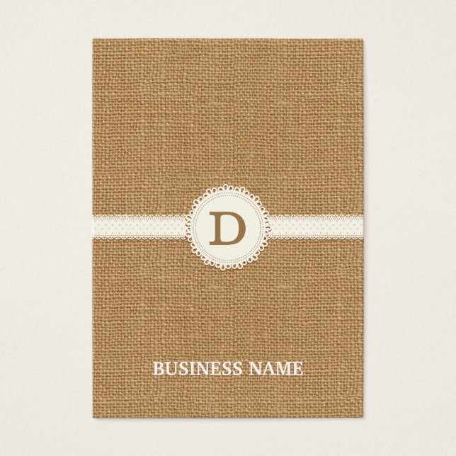 Lace Monogram Burlap Earring/Juwelier Display (Vorderseite)