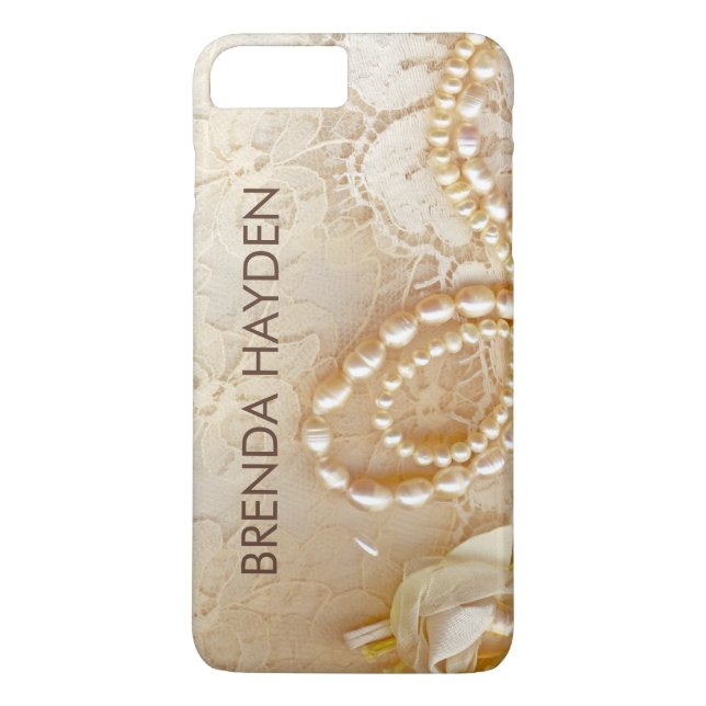 Lace Monogram Case-Mate iPhone Hülle (Rückseite)