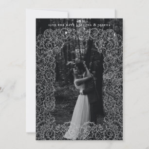 Lace Overlay Wedding Foto Save the Date Dankeskarte