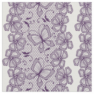 Lace pattern with butterflies stoff