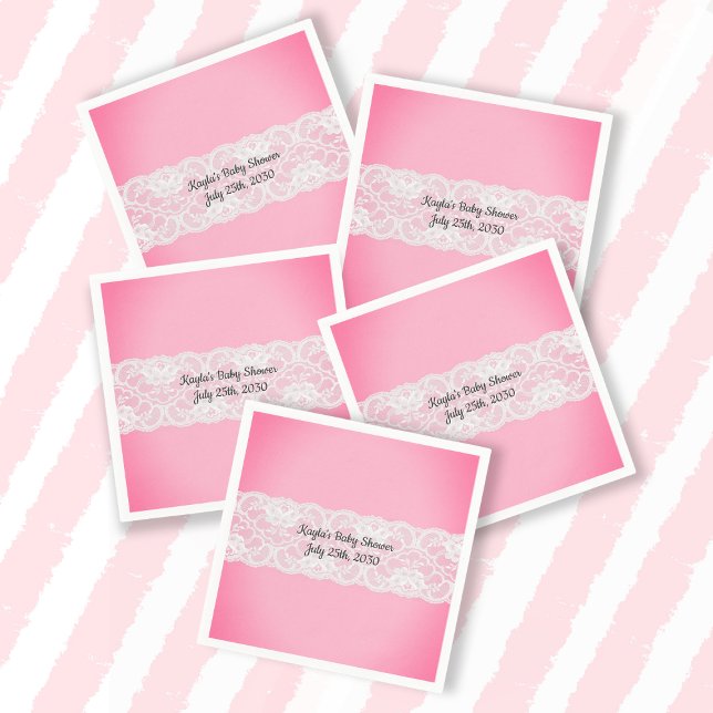 Lace Pink Baby Dusche Serviette (Von Creator hochgeladen)