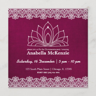 Lace Quinceanera (Maroon) Einladung