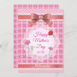 Lace Ribbon Happy Mother Day Karte