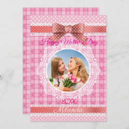 Lace Ribbon Happy Mother Day Karte