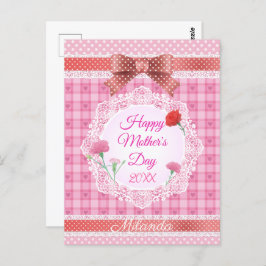 Lace Ribbon Happy Mother Day Postkarte