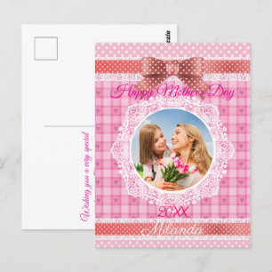 Lace Ribbon Happy Mother Day Postkarte