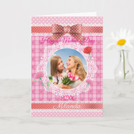 Lace Ribbon Happy Mother's Day Card Karte