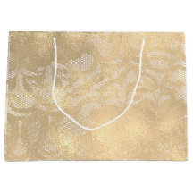 Lace Sepia Imitate Gold Floral Bridal Glam