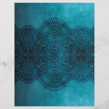 Lace Turquoise Grunge Scrapbooking Craft Paper