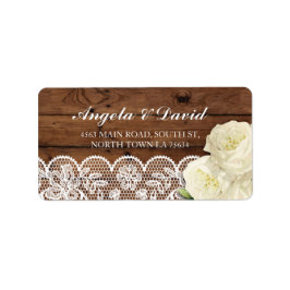 Lace Wood floral Rustic Elegante Address Labels Adressaufkleber