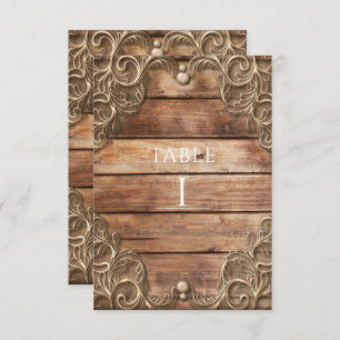 Lace Wood Rustic Vintag Western Tischnummer