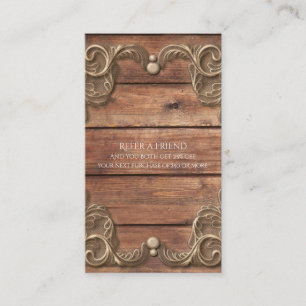 Lace Wood Rustic Vintager Western Empfehlungskarte