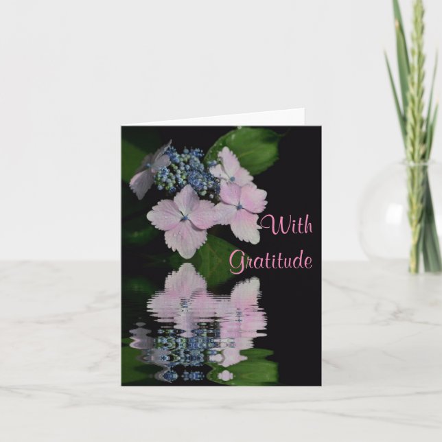 Lacecap Hydrangea Dankeschön Karte (Vorderseite)