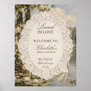 Laced in Love Old Money Swan Braut Willkommen Poster