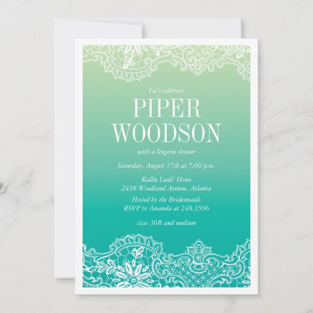 Lacey Lingerie Dusche Einladung (Vorderseite)