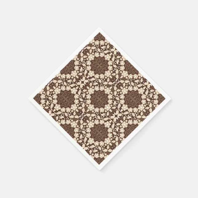 Lacey Vintage Christmas Holly, Berries, Blume Serviette (Ecke)