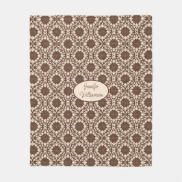 Lacey Vintage Christmas Holly in Cream & Brown Fleecedecke