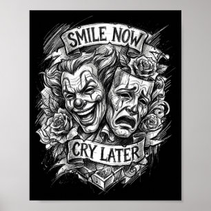 Lach jetzt, wein später Theater Masken  Poster