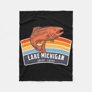 Lach Michigan Great Lakes Lachsangeln Fleecedecke
