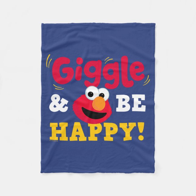 Lach und sei glücklich Elmo Fleecedecke (Vorderseite)