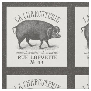 LACHARCUTERIE Schwein-Vintage Franzosen Stoff