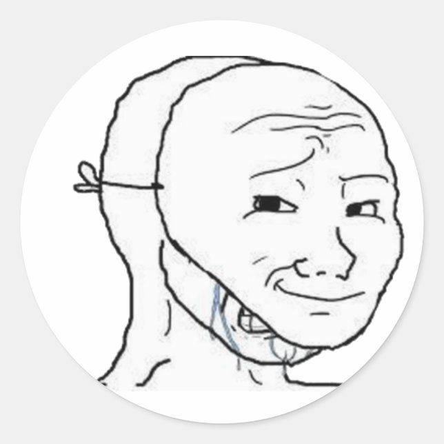 Lächelmaske Runder Aufkleber (Vorderseite)