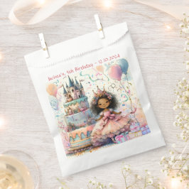 Lächeln Afro American Princess Castle Cake Geschen Geschenktütchen